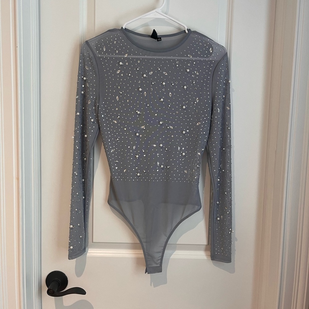Windsor Rhinestone and Pearl Bodysuit